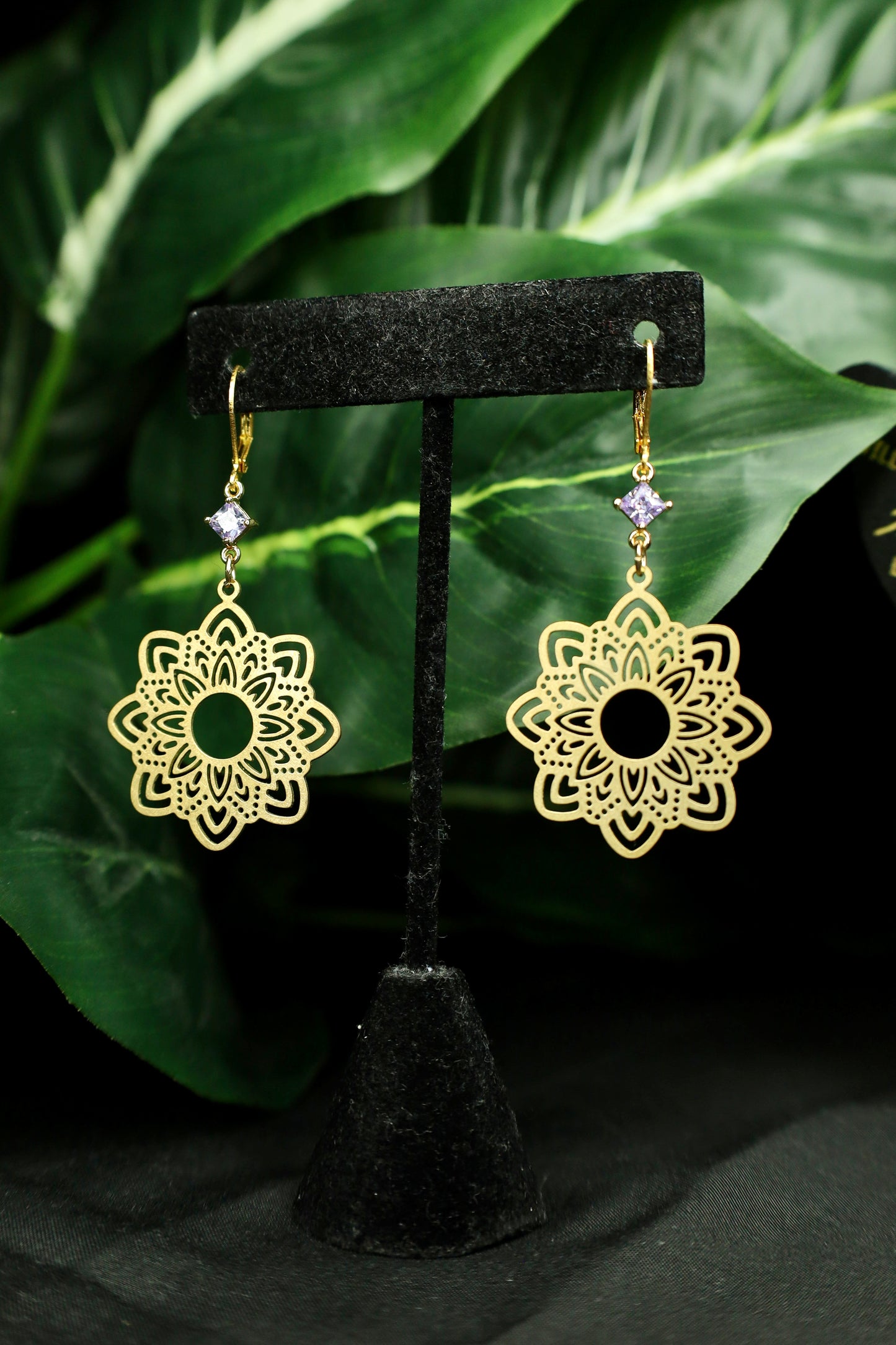 Mauve Mandala earrings