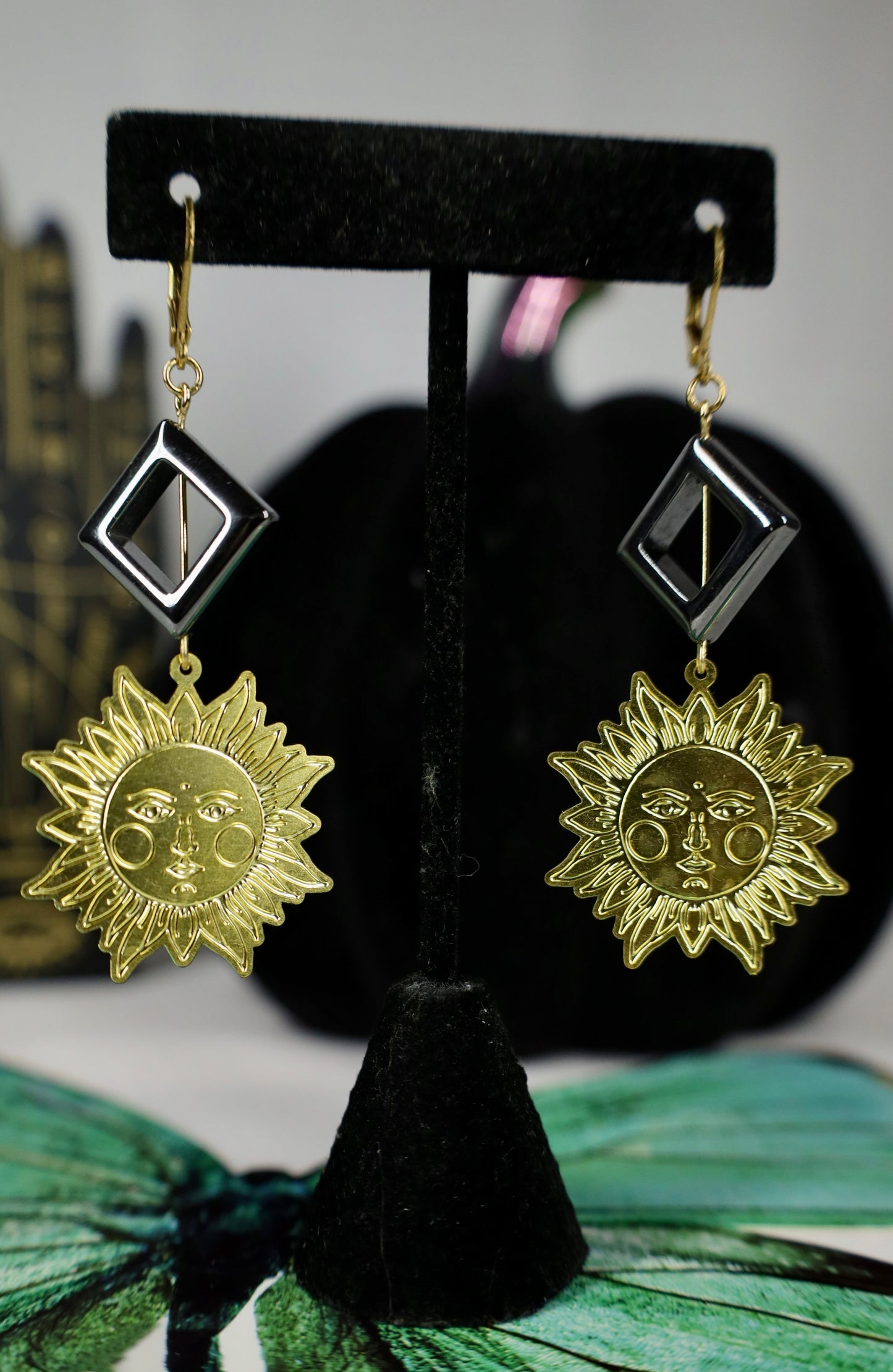 Hematite Sun earrings