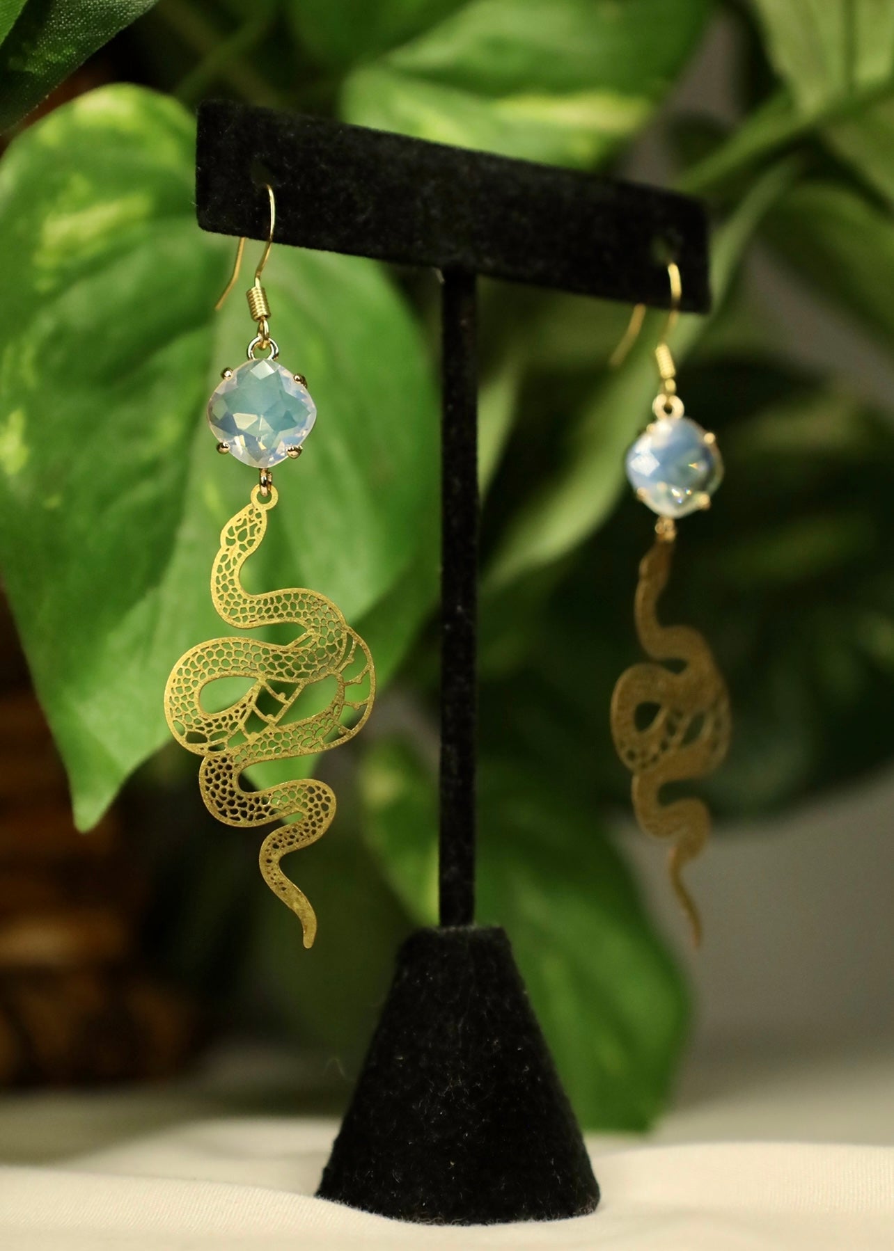 Brass Snake Earrings