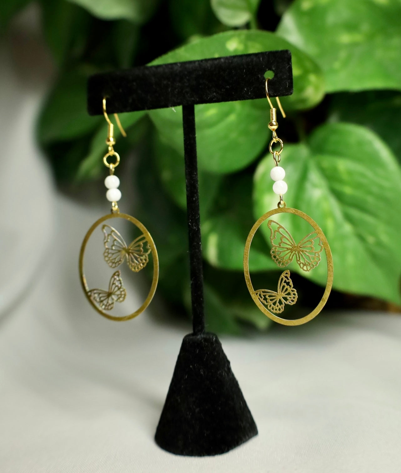 Butterfly and Moonstone Earrings