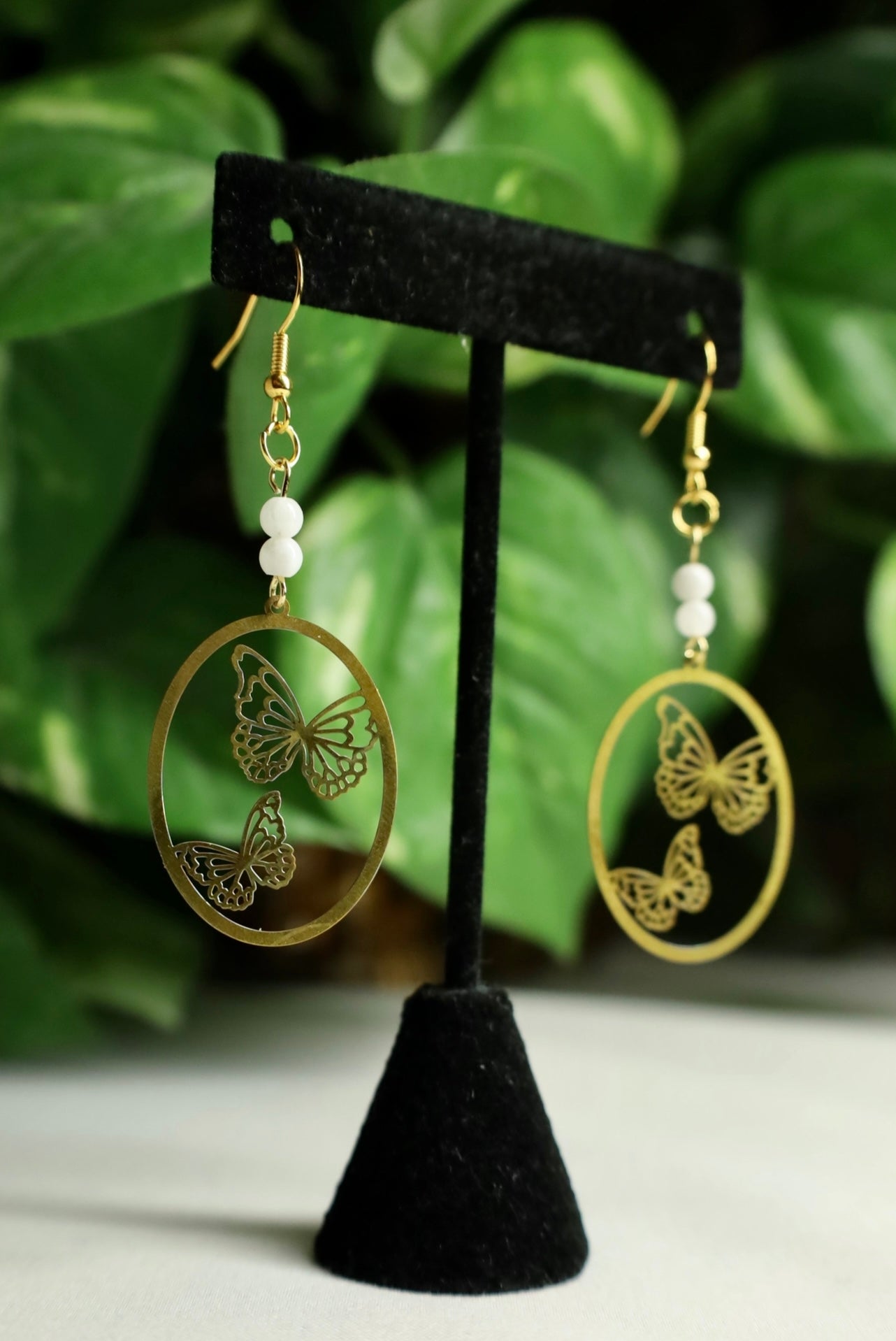 Butterfly and Moonstone Earrings