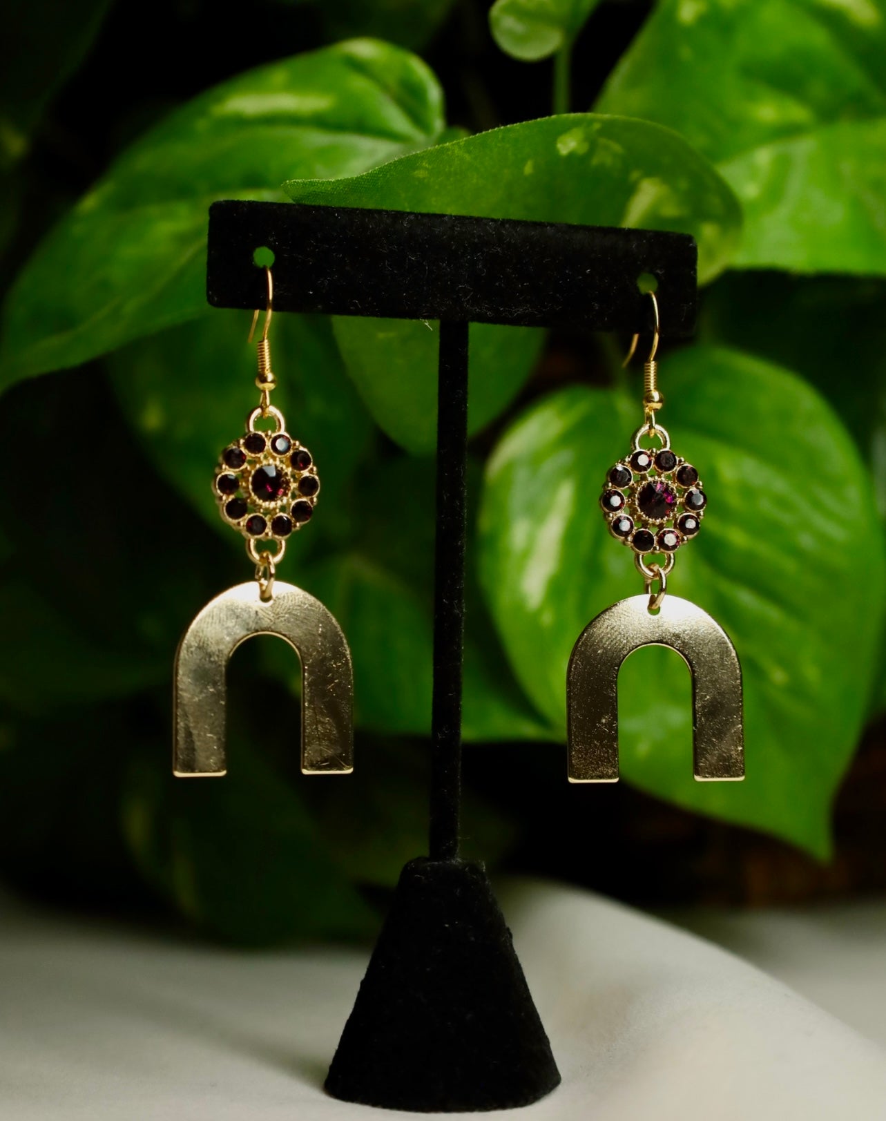 Ruby Gemstone Dangle Earrings