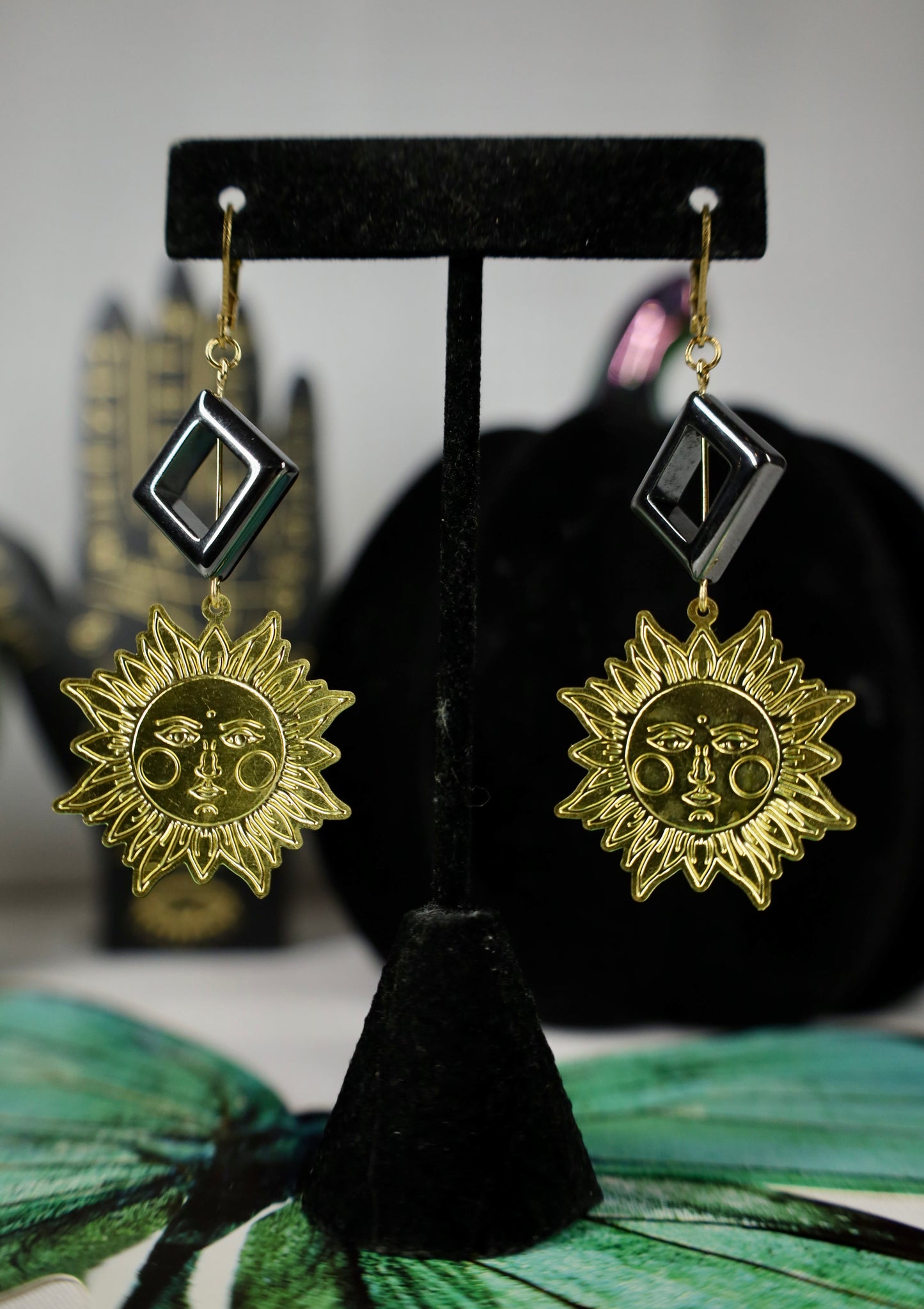 Hematite Sun earrings