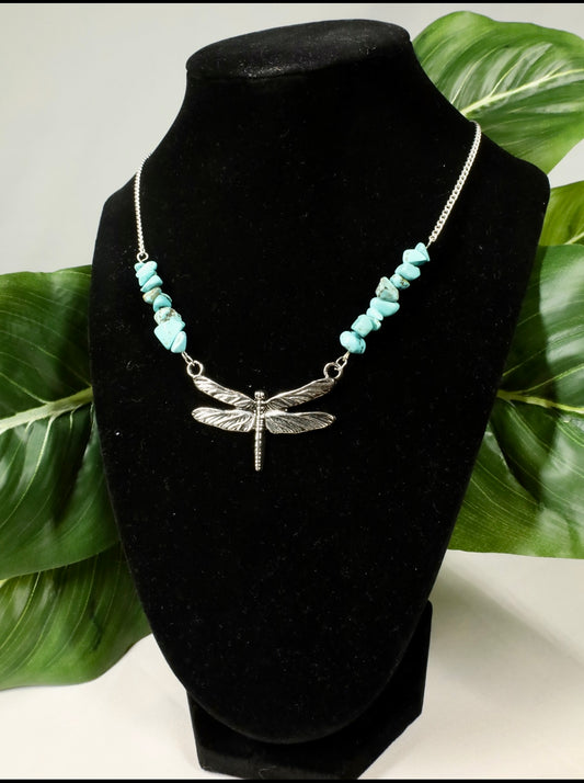 Dragonfly and Turquoise necklace