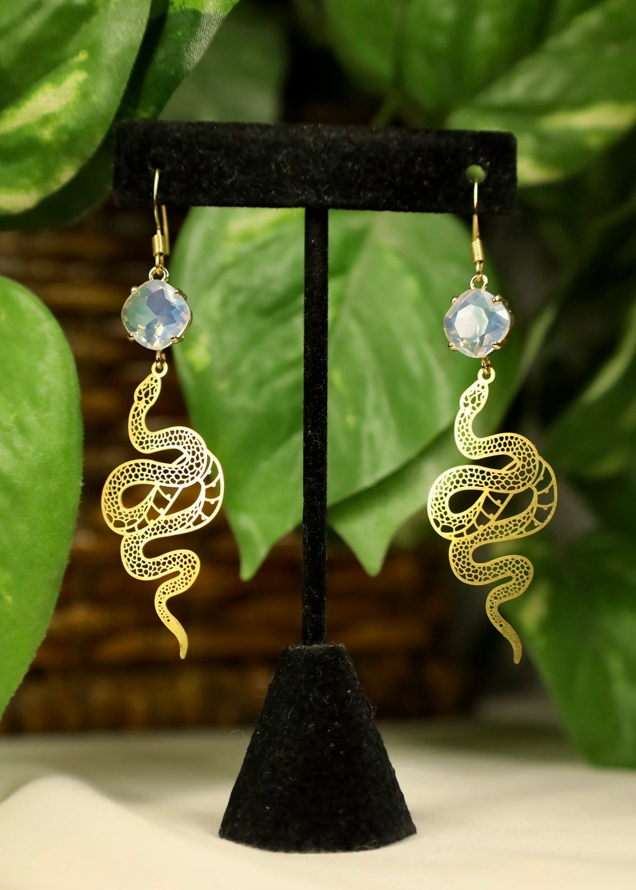 Brass Snake Earrings