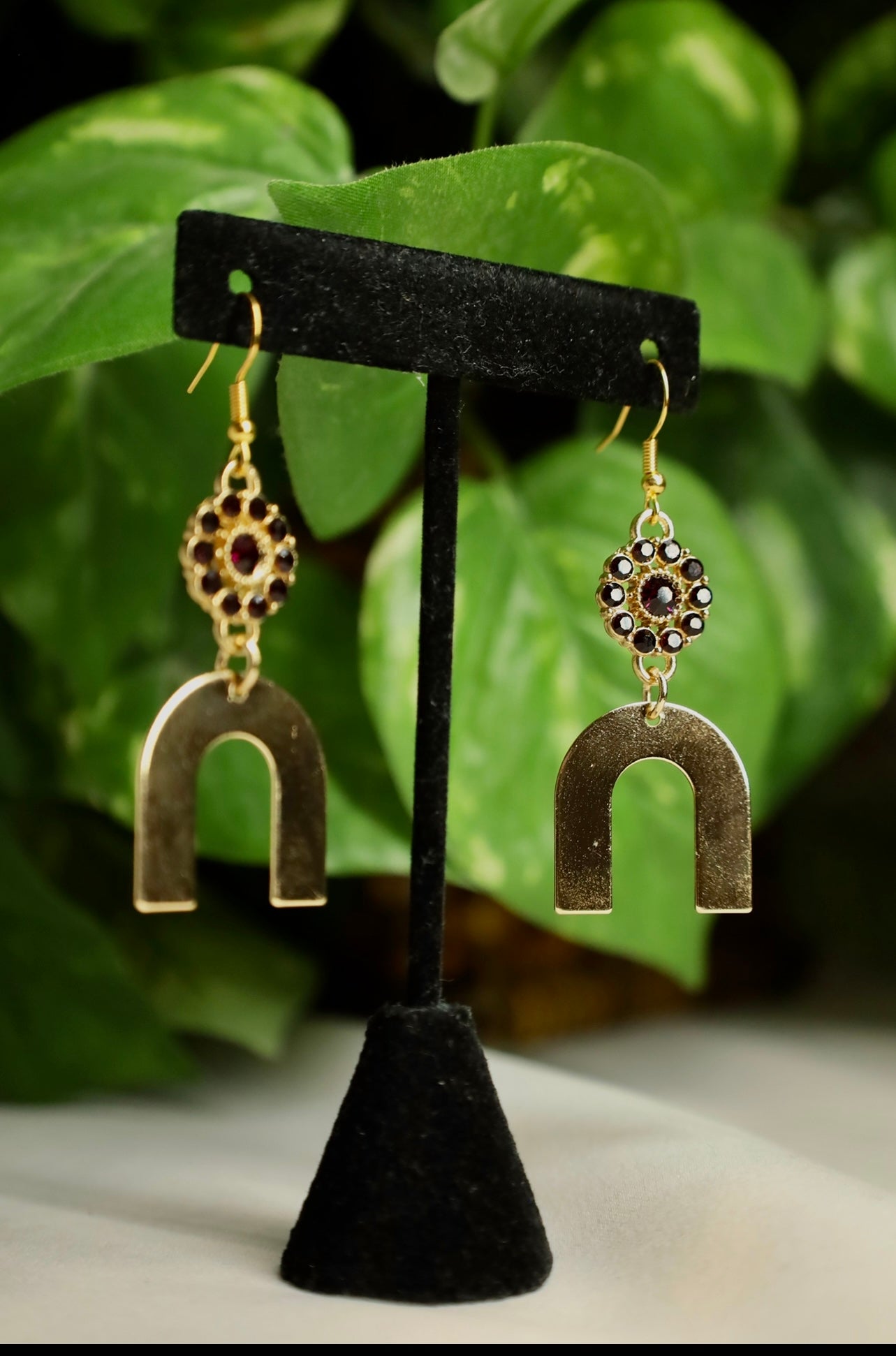 Ruby Gemstone Dangle Earrings