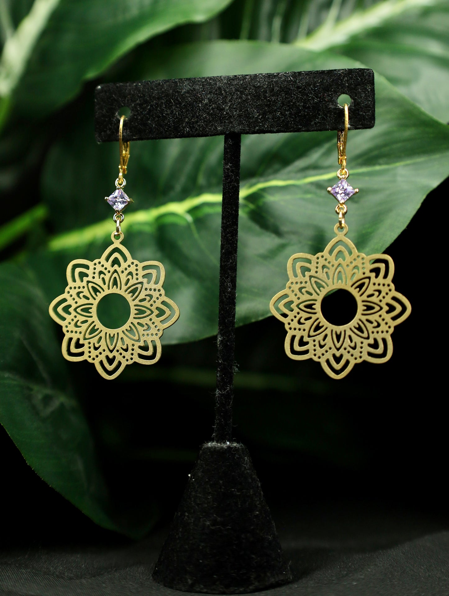 Mauve Mandala earrings