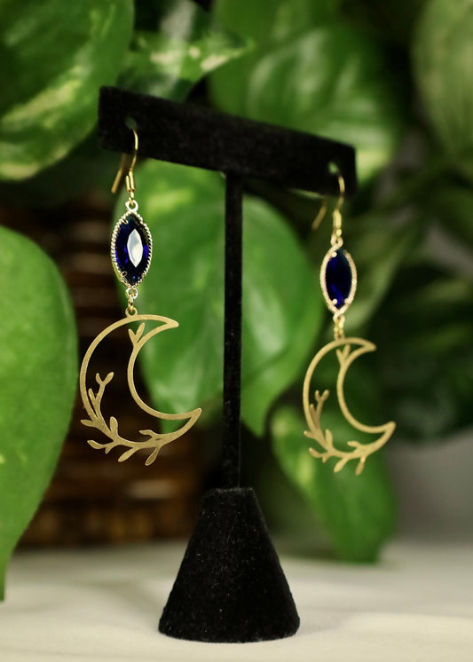 Cobalt Crescent Moon earrings