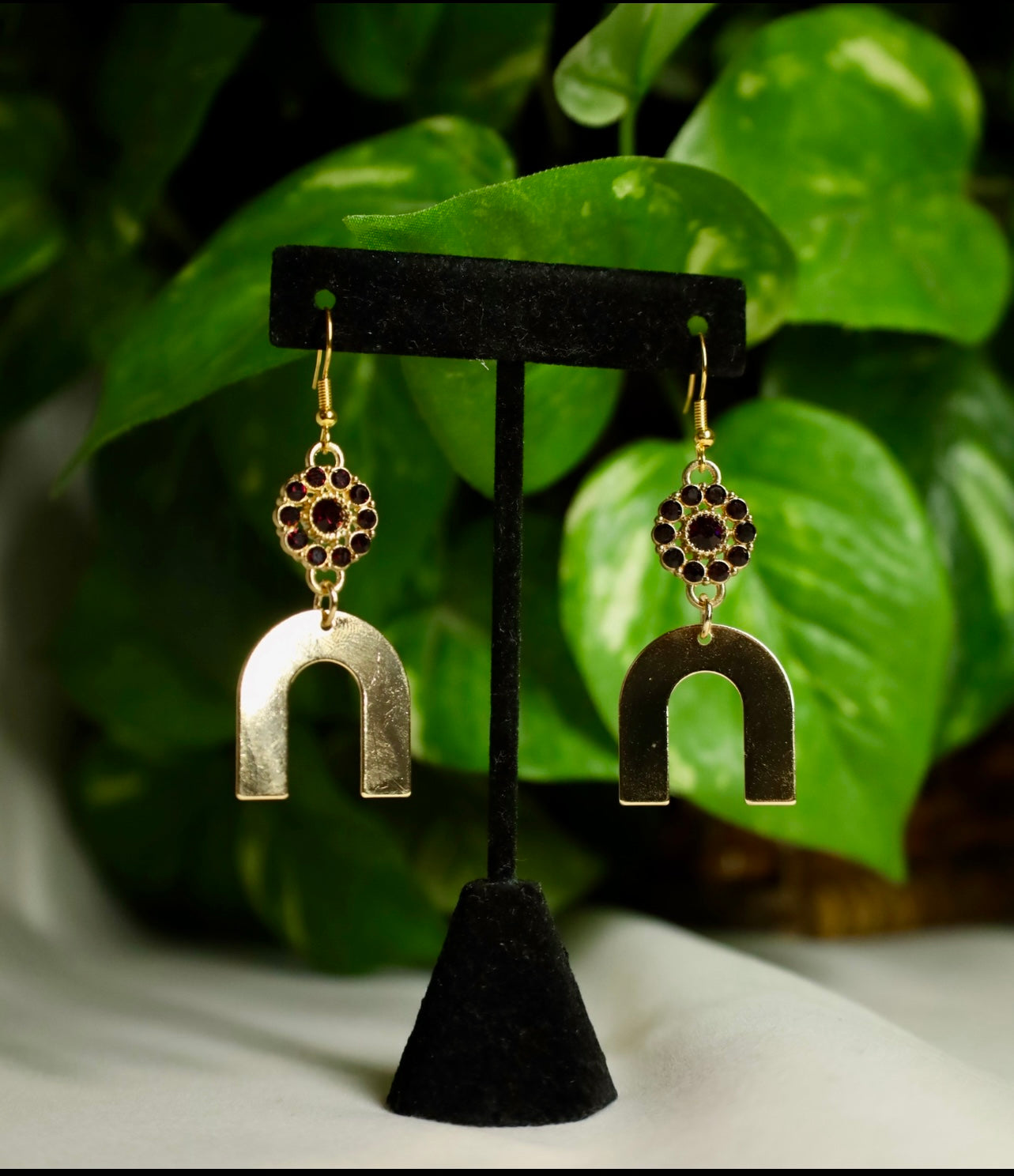 Ruby Gemstone Dangle Earrings